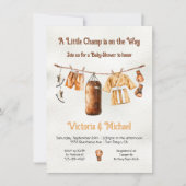 Kleine Boxing Champ Babydusche Einladung (Vorderseite)