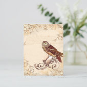 Kleine Braune Eule Postkarte (Stehend Vorderseite)