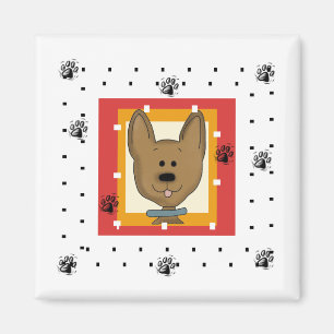 Kleine braune Hund-T-Shirts und Geschenke Magnet