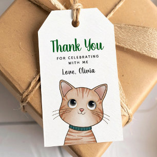 Kleine braune Katze, danke fürs Kommen Geschenkanh Geschenkanhänger