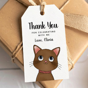 Kleine braune Katze Danke Geschenkanhänger