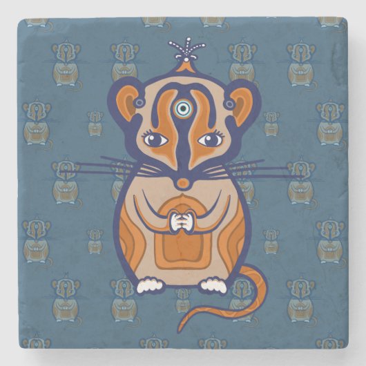Kleine Braune Maus Steinuntersetzer (Vorderseite)