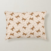 Kleine braune Pferde - auf Lachsrosa. Dekokissen (Vorderseite)