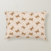 Kleine braune Pferde - auf Lachsrosa. Dekokissen (Rückseite)