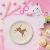 Kleine braune Pferde - auf Lachsrosa. Pappteller (Party)