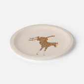 Kleine braune Pferde - auf Lachsrosa. Pappteller (Schrägansicht)