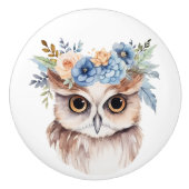 Kleine braune Schale mit Blumenkopfteil Keramikknauf (Vorderseite)