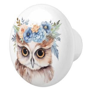 Kleine braune Schale mit Blumenkopfteil Keramikknauf