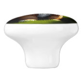 Kleine braune und weiße Welpe Keramikknauf (Seitenansicht)