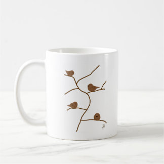 Kleine braune Vögel. 茶 色 の 小 達 鳥 Kaffeetasse