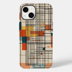 Kleine braune, weiße und schwarzblaue Linien Case-Mate iPhone 14 Hülle