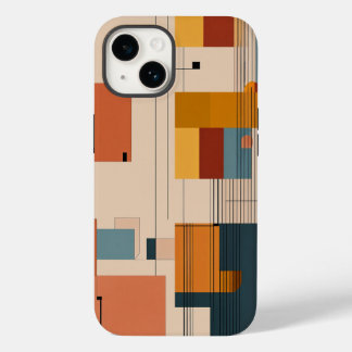 Kleine braune, weiße und schwarzblaue Linien Case-Mate iPhone 14 Hülle