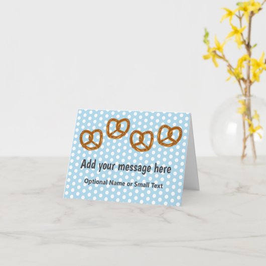 Kleine Brezel Salty Snacks - Dotter - Ihr Text Karte (Gelbe Blume)