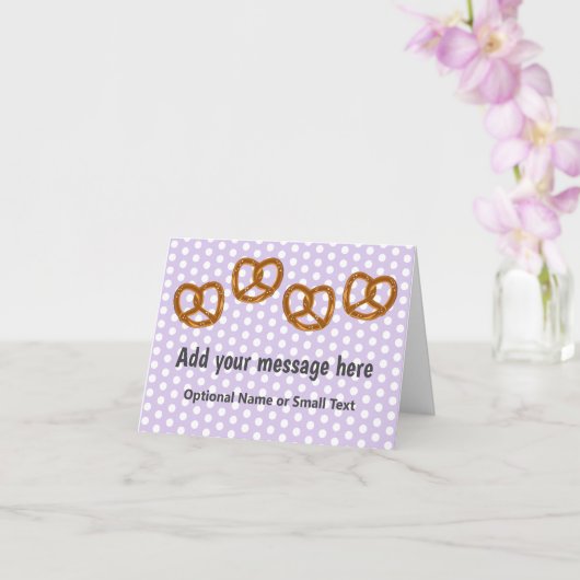 Kleine Brezel Salty Snacks - Dotter - Ihr Text Karte (Orchidee)