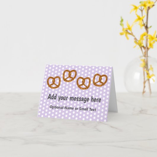 Kleine Brezel Salty Snacks - Dotter - Ihr Text Karte (Gelbe Blume)