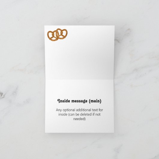 Kleine Brezel Salty Snacks - Dotter - Ihr Text Karte (Innenseite)