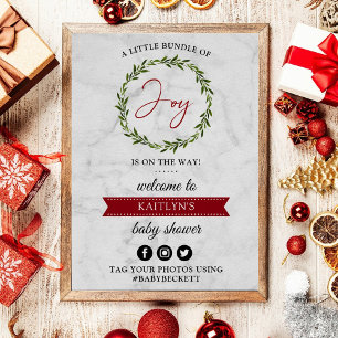 Kleine Broschüre mit der Weihnachtsdusche Begrüßun Poster