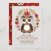 Kleine Brown-Eulen-Einladung Einladung (Vorne/Hinten)