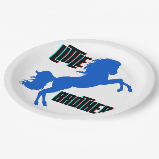 Kleine Brüderpferdehaltung Pappteller (Schrägansicht)