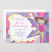 Kleine brünette Gymnast-Einladungen Einladung (Vorne/Hinten)