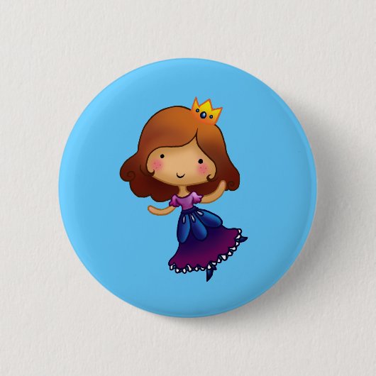 Kleine brünette Prinzessin Button (Vorderseite)