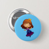 Kleine brünette Prinzessin Button (Vorne & Hinten)