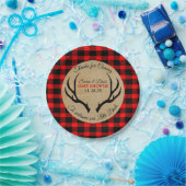 Kleine Buck Rustic Antlers Babydusche Pappteller (Party)