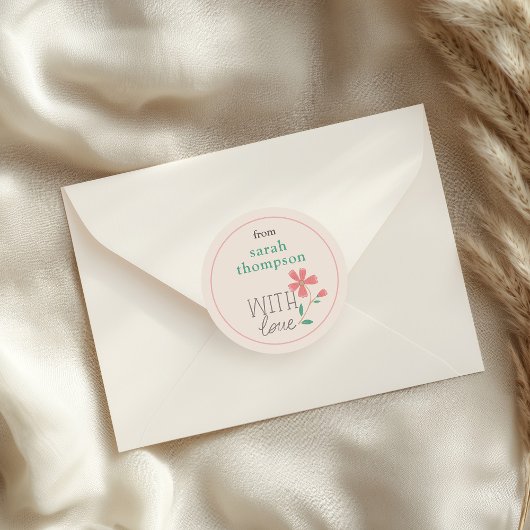 Kleine Bud Floral Hand Briefkleber Runder Aufkleber