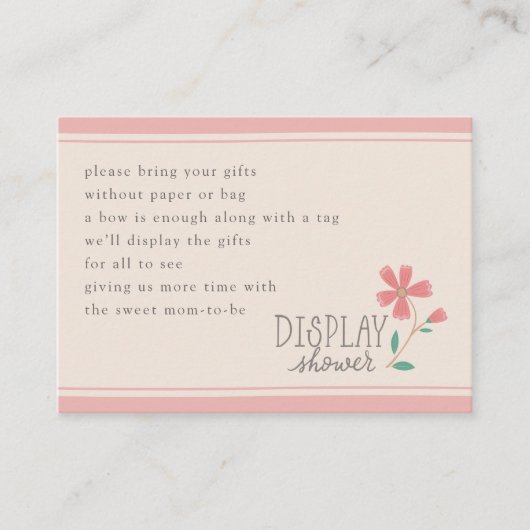 Kleine Bud Floral Hand Lettern Display Dusche Begleitkarte (Vorderseite)