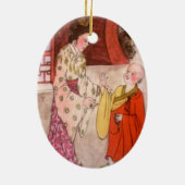 Kleine Buddhistische Mönch Figur Keramikornament (Hinten)