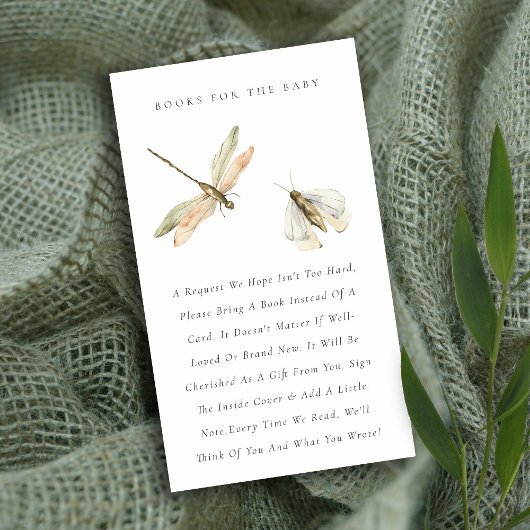 Kleine Bug Blue Dragonfly Bücher für Babydusche Begleitkarte