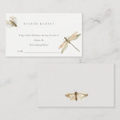 Kleine Bug Dragonfly Windel Raffle Babydusche Begleitkarte (Vorne/Hinten)