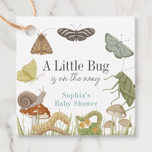 Kleine Bug Insekten Mushroom Boy Babydusche Geschenkanhänger (Vorderseite)