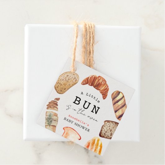 Kleine Bun in der Oven Bäckerei Pastries Babydusch Geschenkanhänger (Beispiel)