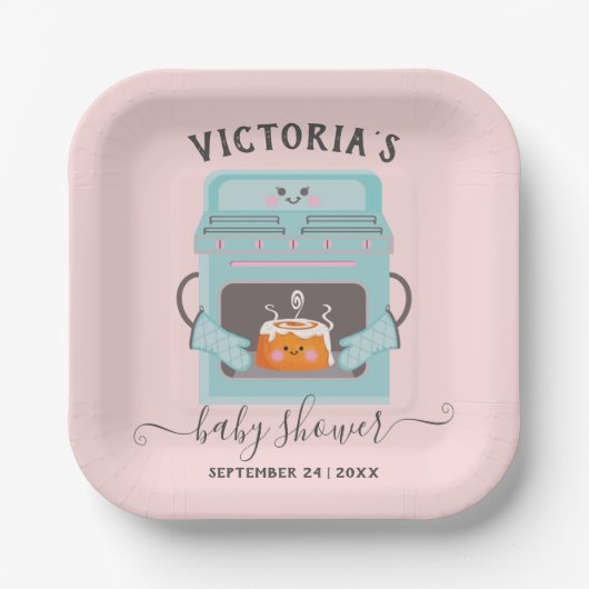 Kleine Bun in der Oven Junge oder Mädchen Babydusc Pappteller (Vorderseite)