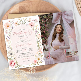 Kleine Bündel Blumen Baby Shower Foto Einladung