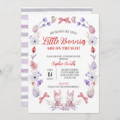 Kleine Bunnies Babydusche, Osterdusche Einladung (Vorne/Hinten)