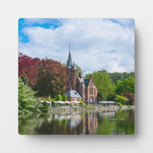 Kleine Burg am See in Brügge, Belgien Fotoplatte