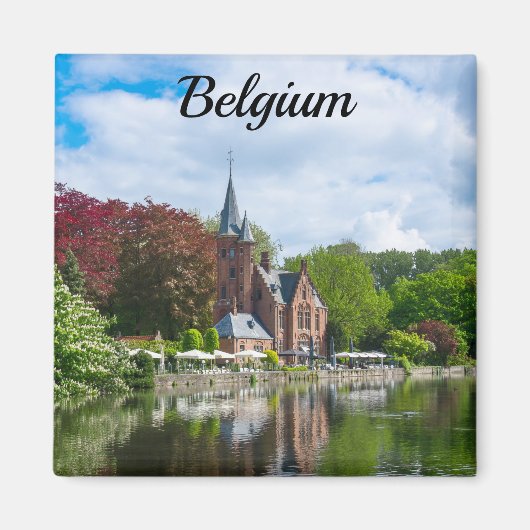 Kleine Burg am See in Brügge, Belgien Magnet (Vorne)