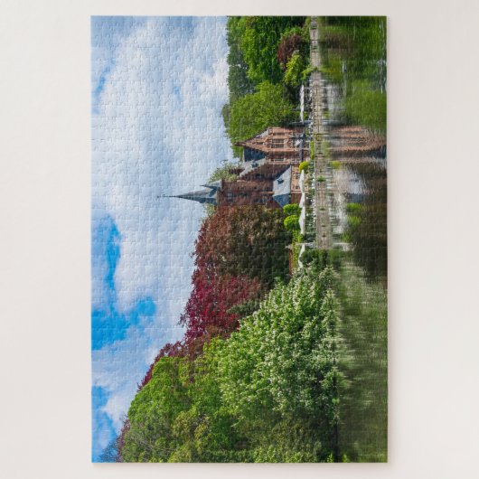 Kleine Burg am See in Brügge, Belgien Puzzle (Vertikal)