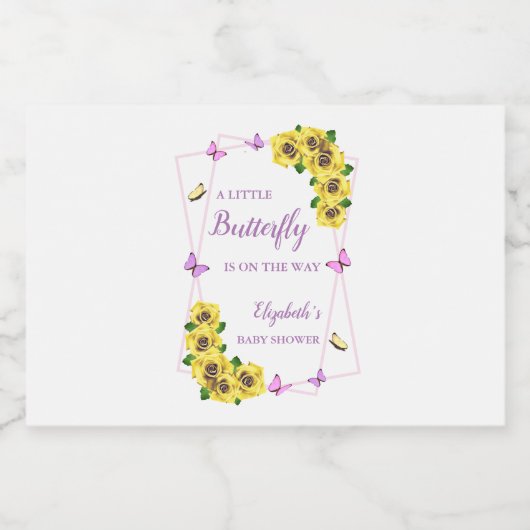 Kleine Butterfly Baby Dusche Alkoholflaschenetikett (Einzelnes Label)