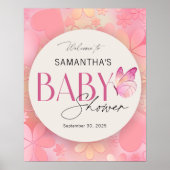 Kleine Butterfly Baby Dusche Begrüßungszeichen Poster (Vorne)