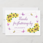 Kleine Butterfly Baby Dusche Dankeskarte (Vorderseite)