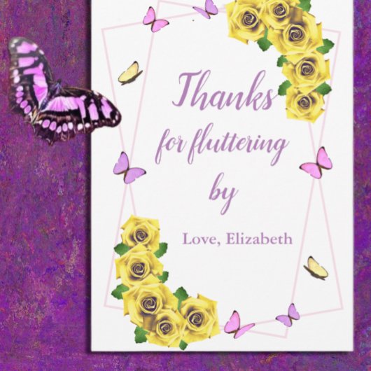 Kleine Butterfly Baby Dusche Dankeskarte
