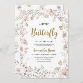 Kleine Butterfly Baby Dusche Einladung (Vorne/Hinten)