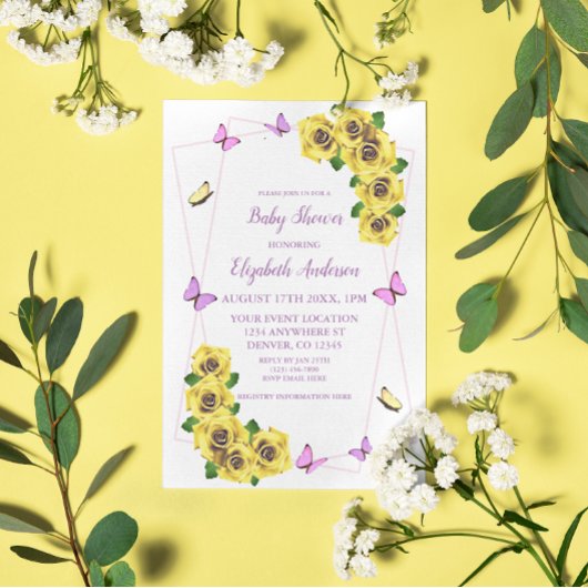 Kleine Butterfly Baby Dusche Einladung