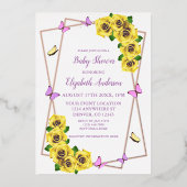 Kleine Butterfly Baby Dusche Folieneinladung (Vorderseite)