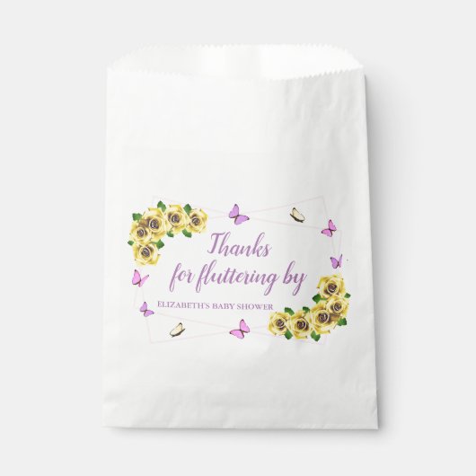 Kleine Butterfly Baby Dusche Geschenktütchen (Vorderseite)