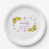 Kleine Butterfly Baby Dusche Pappteller (Vorderseite)