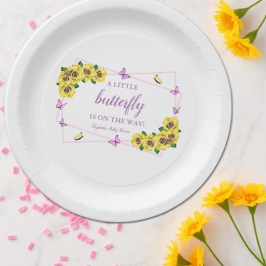 Kleine Butterfly Baby Dusche Pappteller